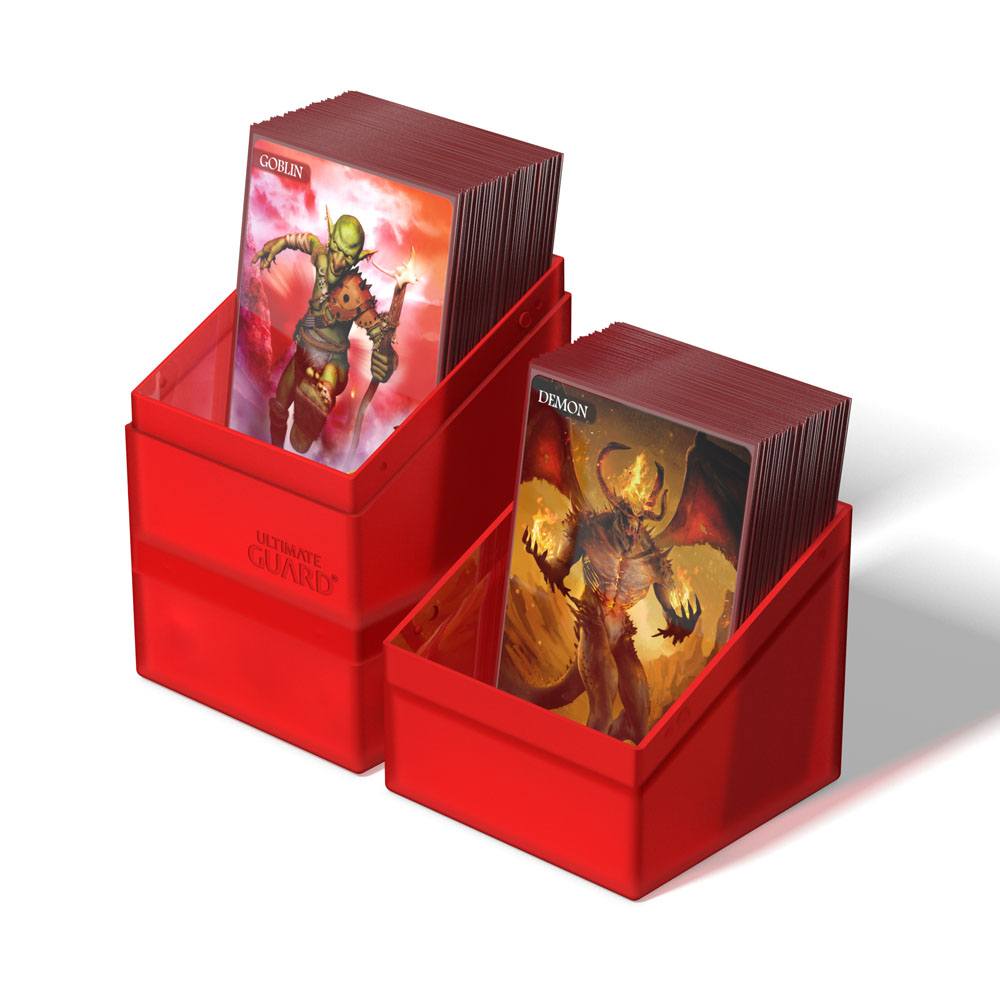 Ultimate Guard Boulder'n'Tray 100+ - Ruby: Deck Box con Vassoio Estraibile per 100 Carte Double-Sleeved