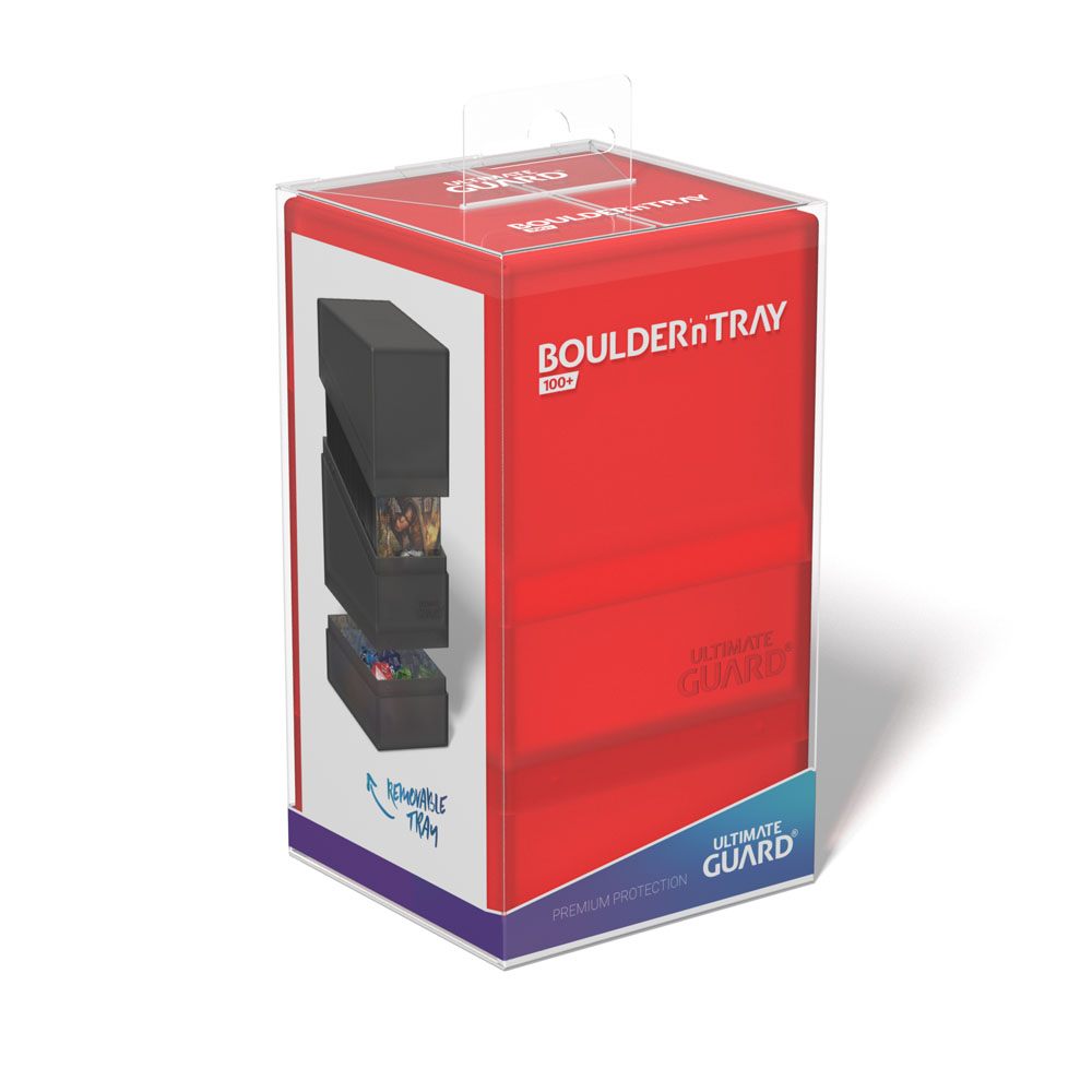 Ultimate Guard Boulder'n'Tray 100+ - Ruby: Deck Box con Vassoio Estraibile per 100 Carte Double-Sleeved