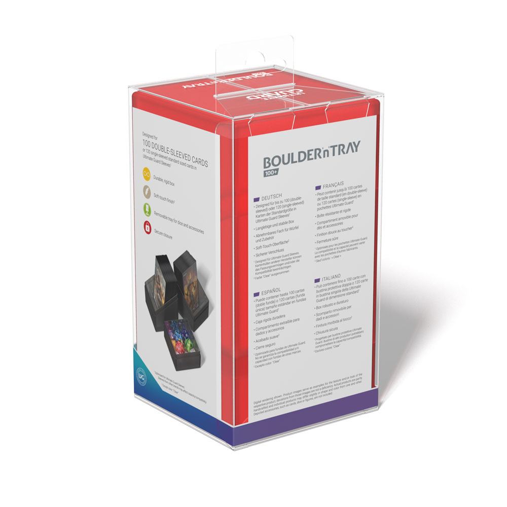 Ultimate Guard Boulder'n'Tray 100+ - Ruby: Deck Box con Vassoio Estraibile per 100 Carte Double-Sleeved