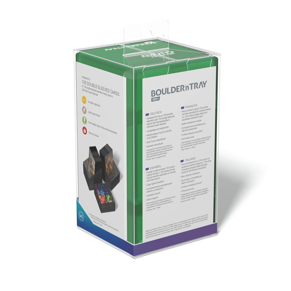 Ultimate Guard Boulder'n'Tray 100+ - Emerald - Portacarte con vassoio staccabile