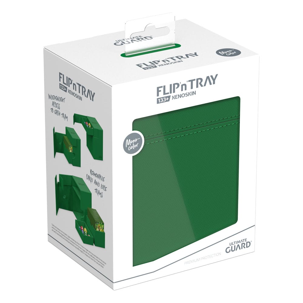 Ultimate Guard Flip'n'Tray 133+ Xenoskin Deck Box Verde - Portacarte per TCG