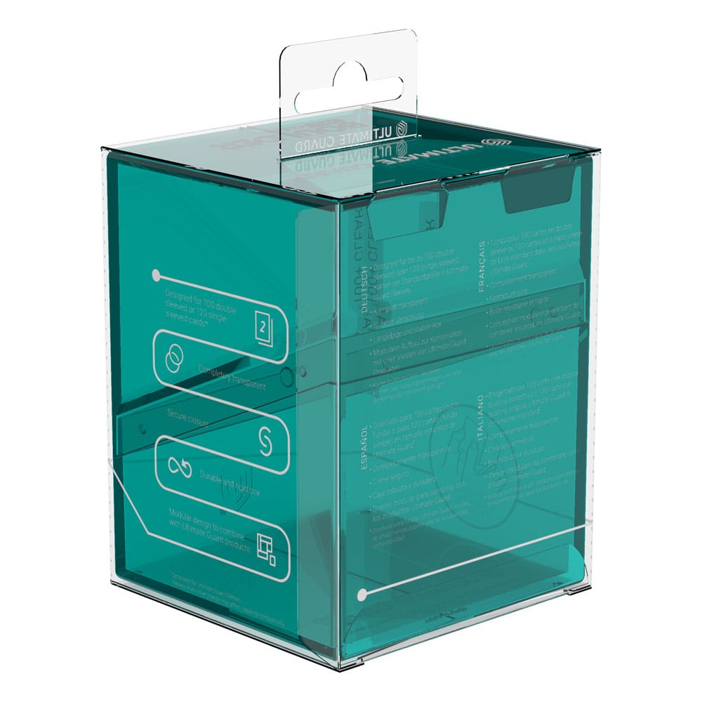 Ultimate Guard Boulder 100+ Clear - Malachite: Deck Box Trasparente per 100 Carte Doppie