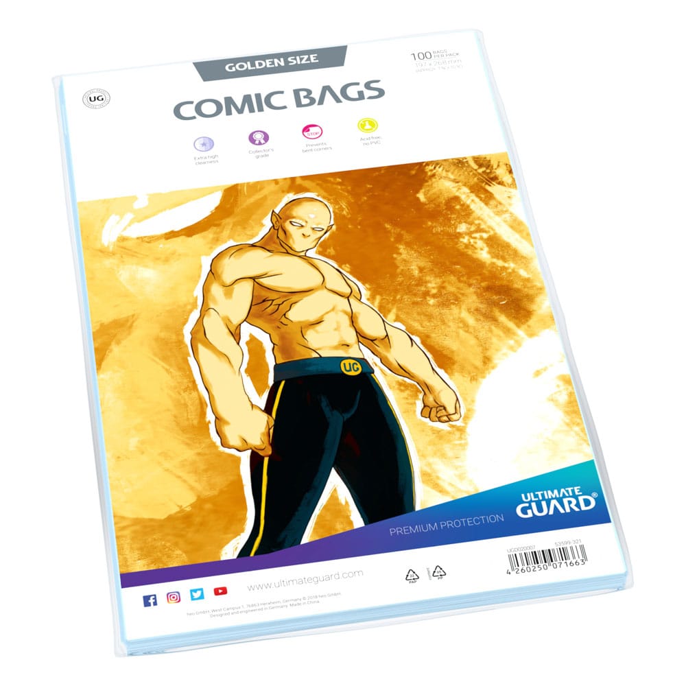 Ultimate Guard Comic Bags Standard (100) - Golden Size, buste protettive per fumetti