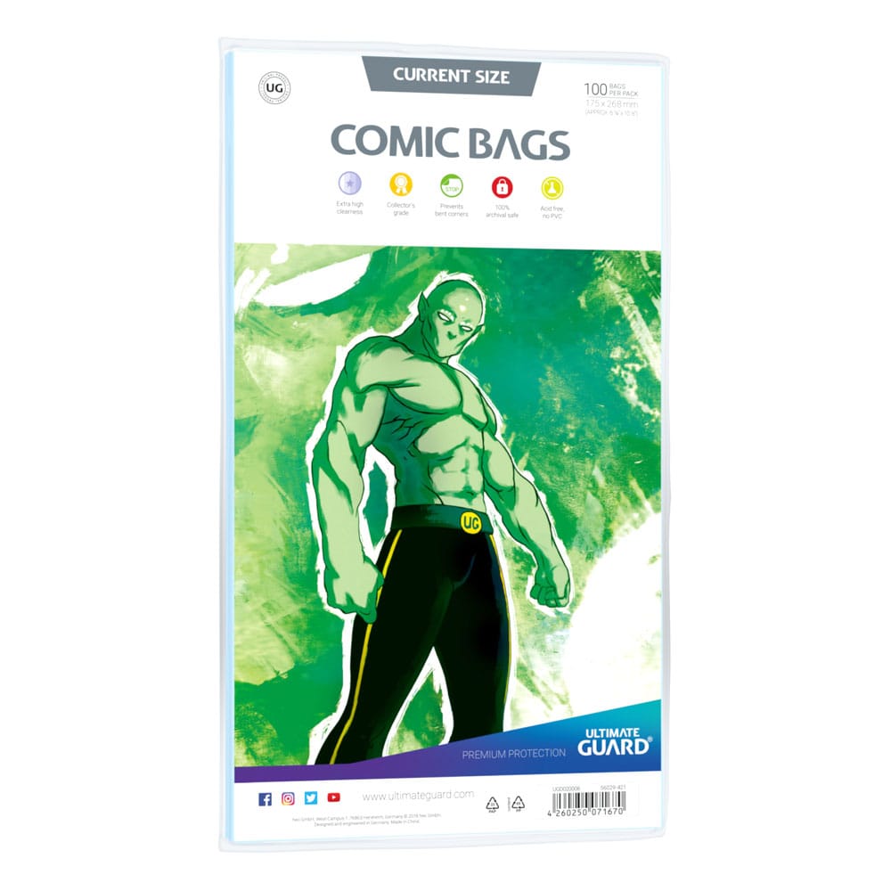 Ultimate Guard Comic Bags Standard Current Size (100) - Sacchetti protettivi per fumetti