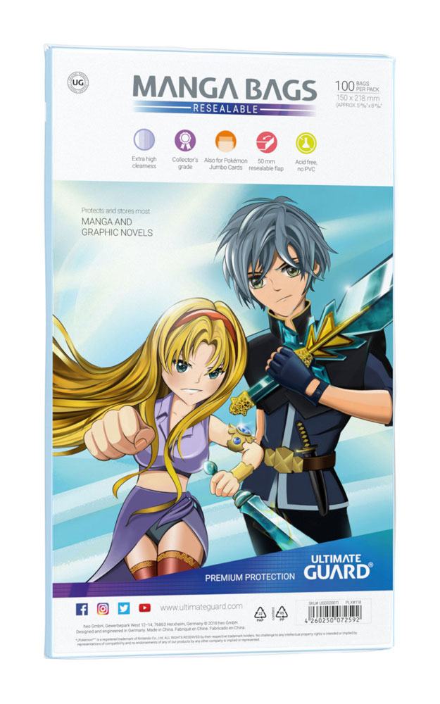 Ultimate Guard Manga Bags Richiudibili (100 pezzi) – Protezione per Manga e Graphic Novel