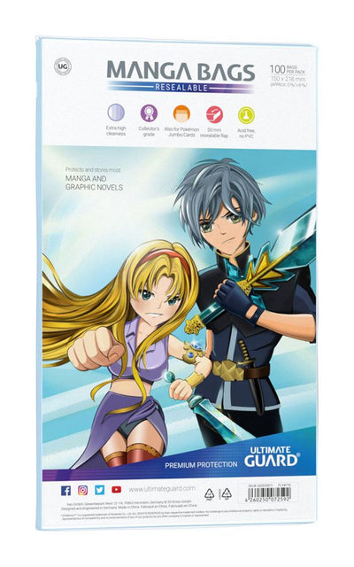 Ultimate Guard Manga Bags Richiudibili (100 pezzi) – Protezione per Manga e Graphic Novel