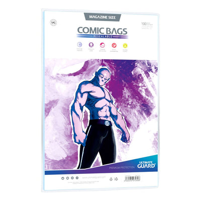 Ultimate Guard Comic Bags Richiudibili (100) - Formato Magazine - Protezioni per Fumetti