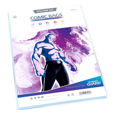 Ultimate Guard Comic Bags Richiudibili (100) - Formato Magazine - Protezioni per Fumetti