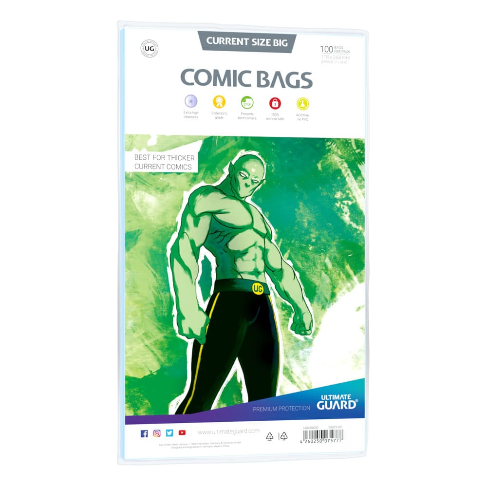Ultimate Guard Comic Bags Standard Current Big Size (100) - Sacchetti protettivi per fumetti