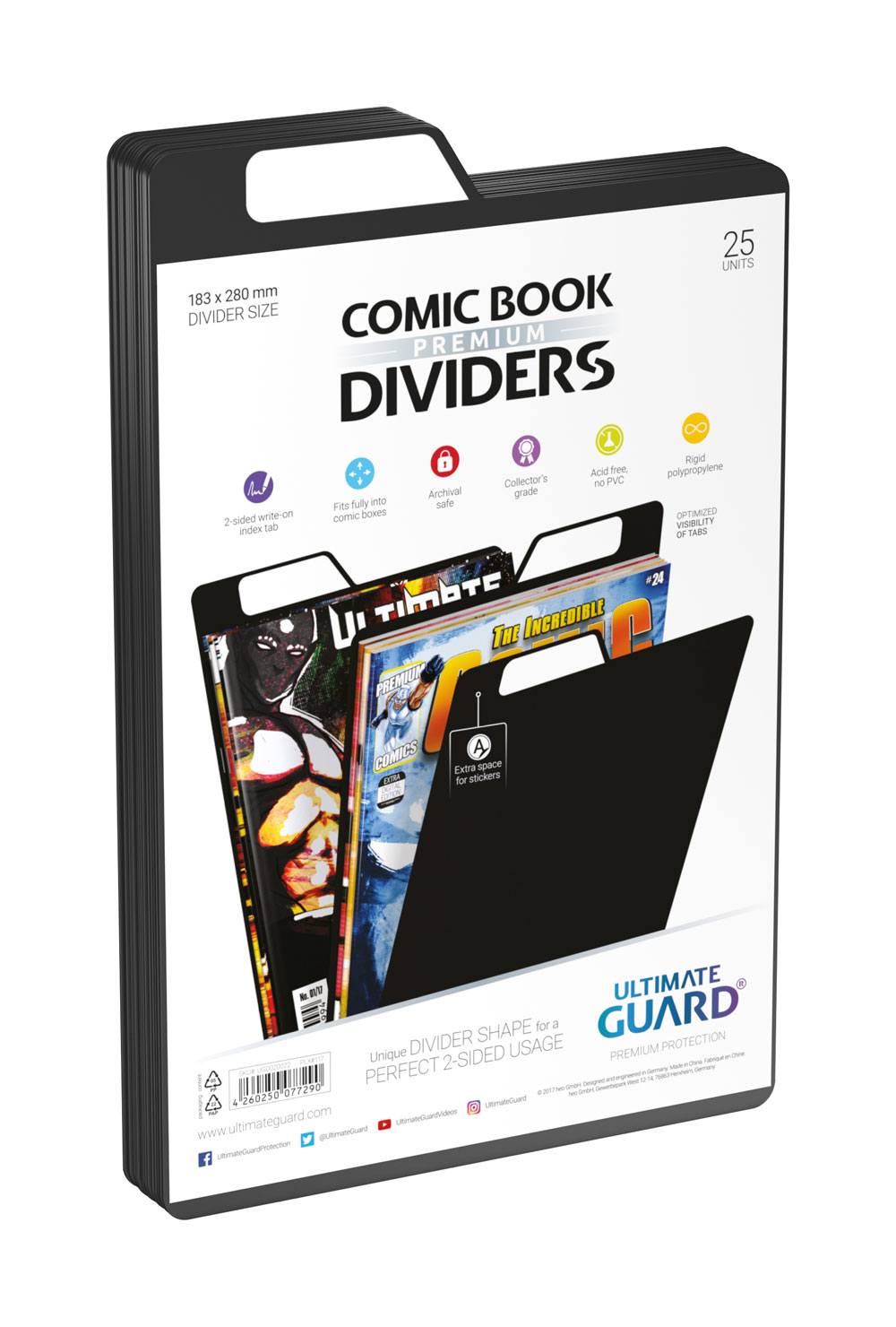 Ultimate Guard Comic Book Dividers (25) - Divisori per Fumetti Nero