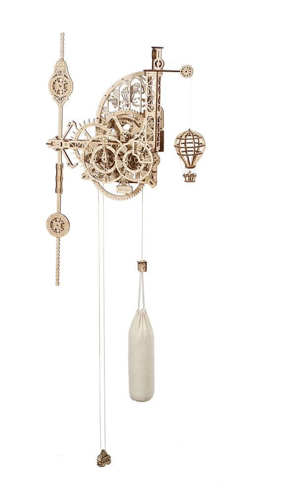 Ugears Aero Clock, modellino in legno con orologio a pendolo funzionante