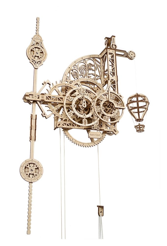 Ugears Aero Clock, modellino in legno con orologio a pendolo funzionante