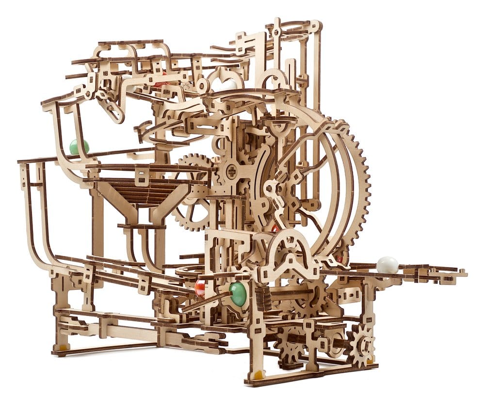Ugears Marble Run Stepped Hoist, modellino in legno con biglie, 355 pezzi