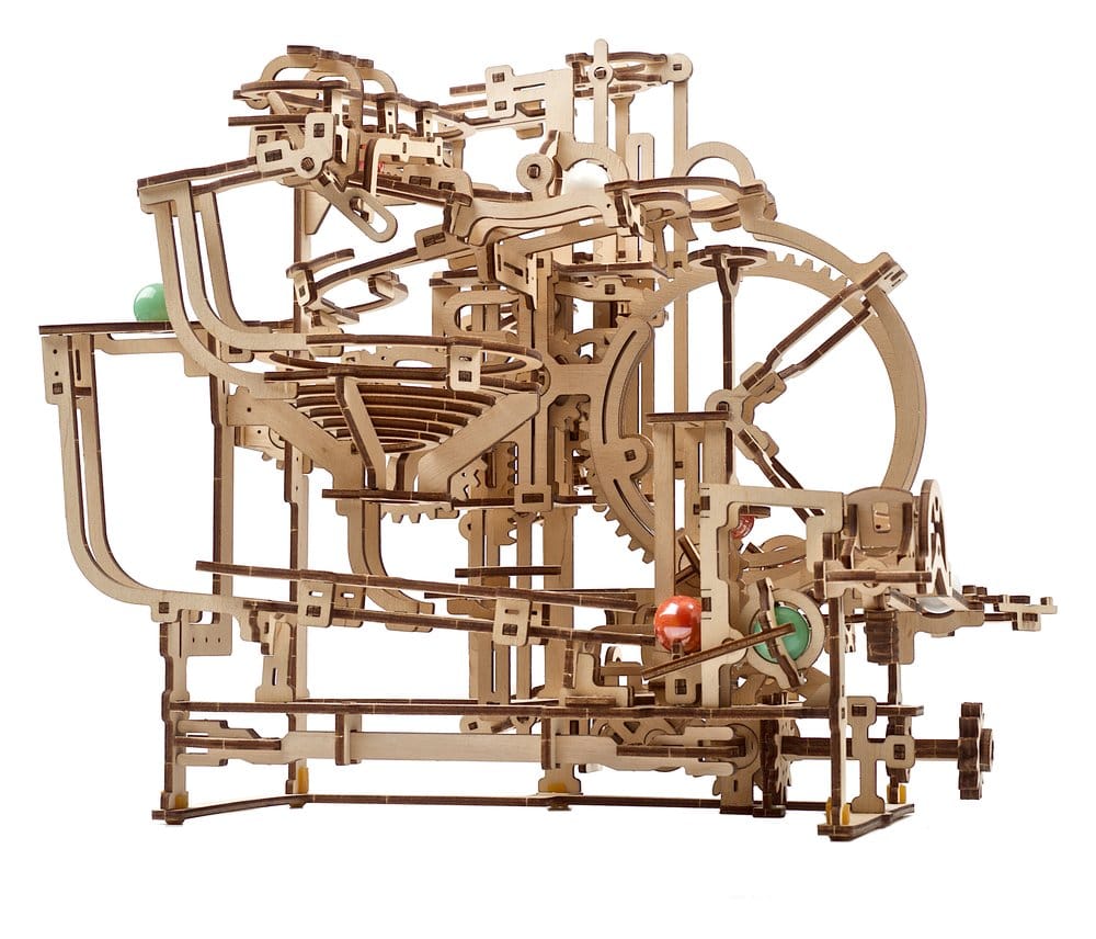 Ugears Marble Run Stepped Hoist, modellino in legno con biglie, 355 pezzi