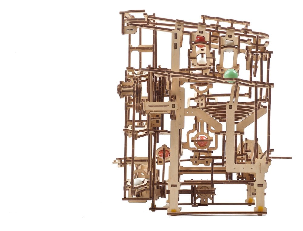 Ugears Marble Run Stepped Hoist, modellino in legno con biglie, 355 pezzi