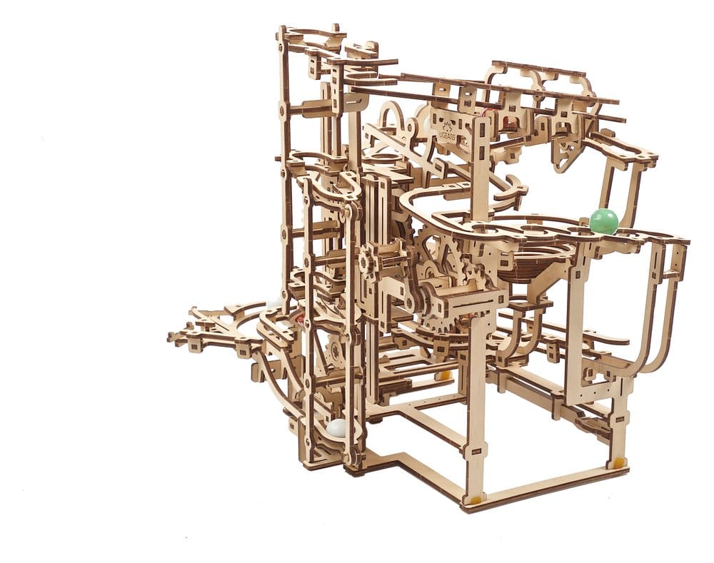 Ugears Marble Run Stepped Hoist, modellino in legno con biglie, 355 pezzi