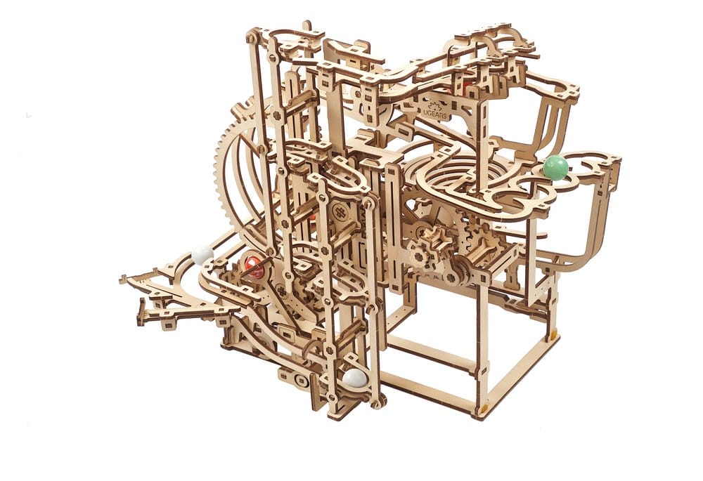 Ugears Marble Run Stepped Hoist, modellino in legno con biglie, 355 pezzi