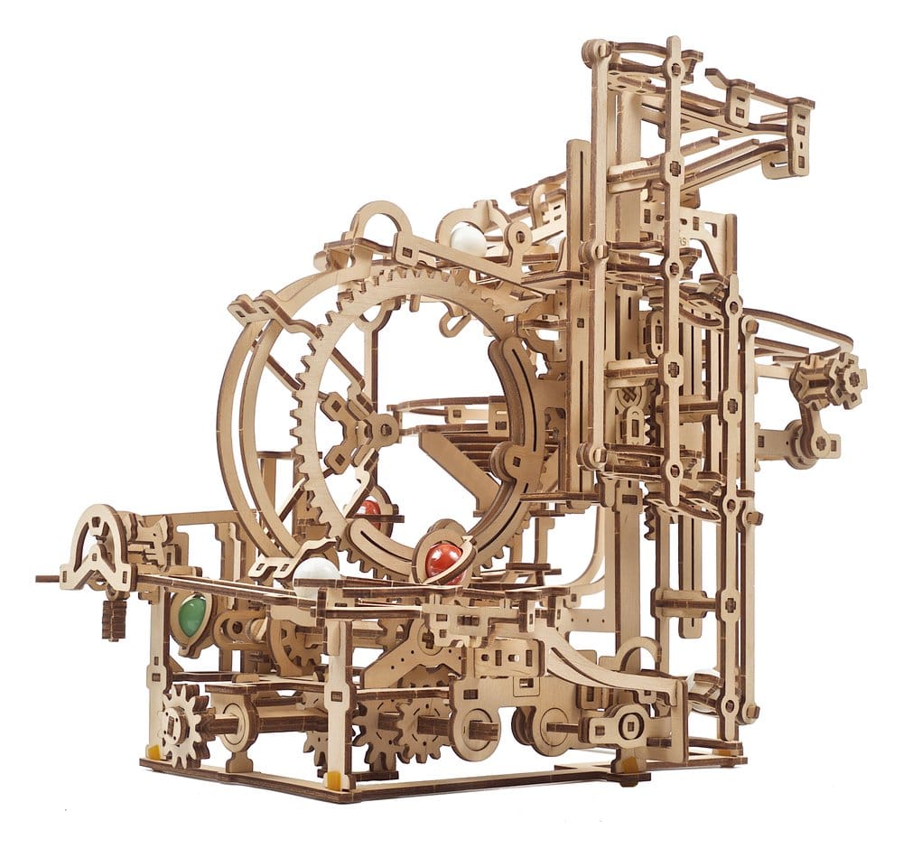 Ugears Marble Run Stepped Hoist, modellino in legno con biglie, 355 pezzi