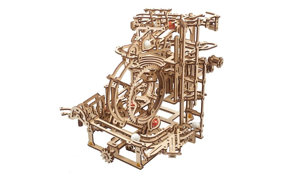 Ugears Marble Run Stepped Hoist, modellino in legno con biglie, 355 pezzi