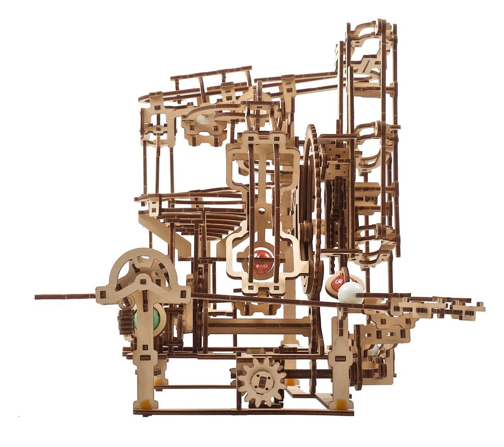 Ugears Marble Run Stepped Hoist, modellino in legno con biglie, 355 pezzi