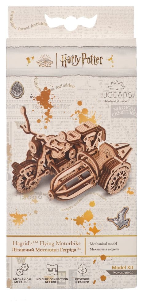 Modellino in legno Harry Potter Moto Volante di Hagrid con Sidecar Ugears