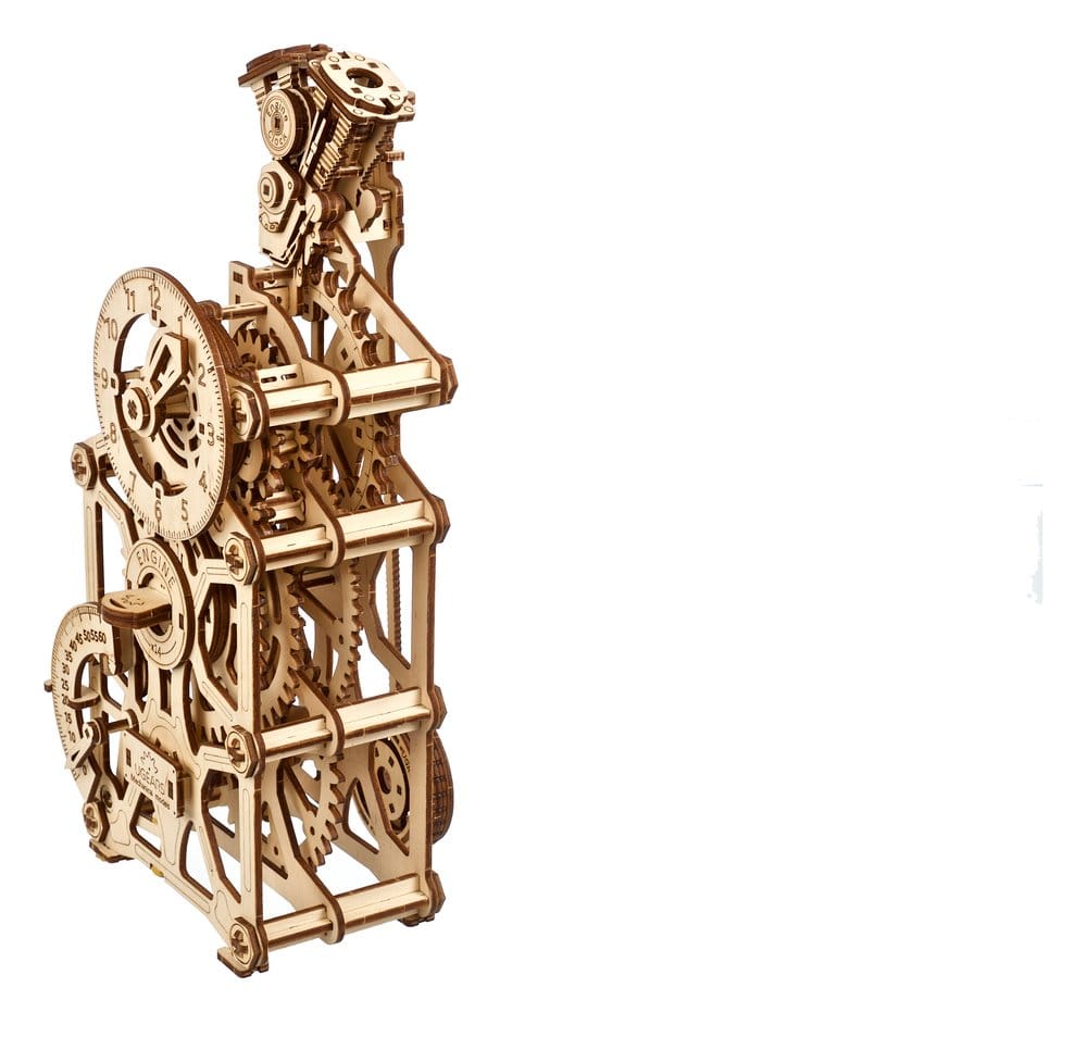 Ugears Modellino in Legno Engine Clock Orologio da Tavolo Meccanico
