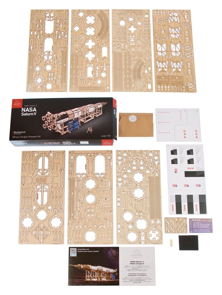 Modellino in legno NASA Saturn V in scala 1:170 Ugears