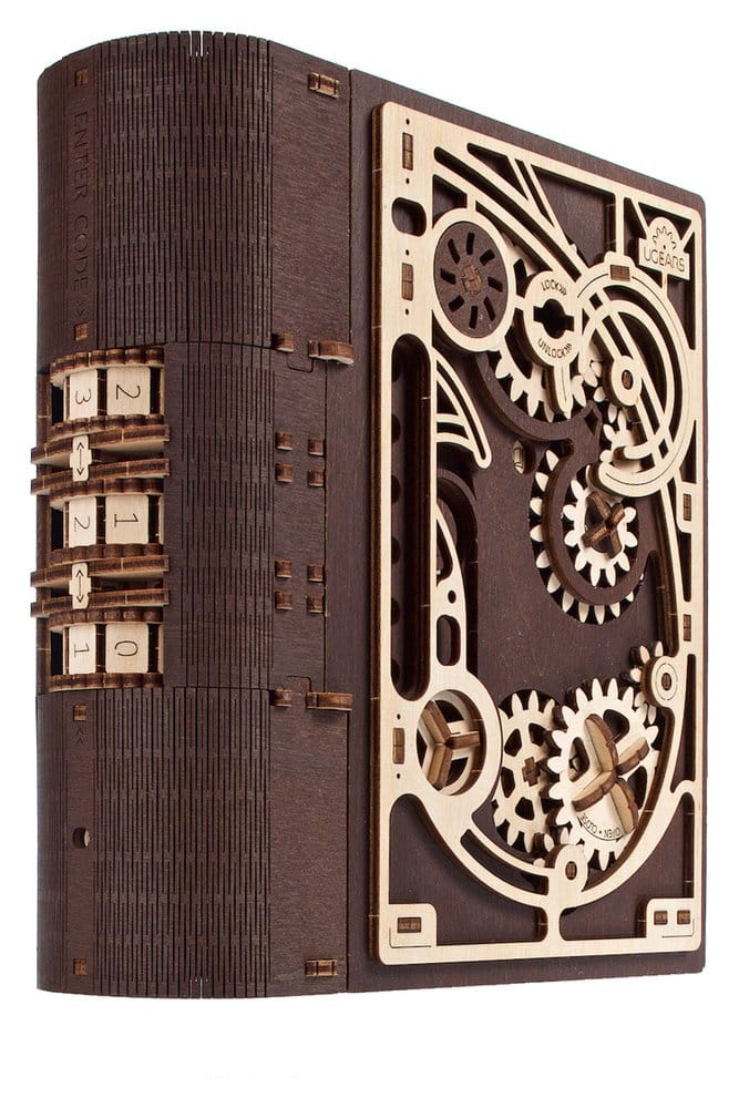 Ugears Libro dei Segreti, Modellino in Legno con Combinazione a 3 Cifre