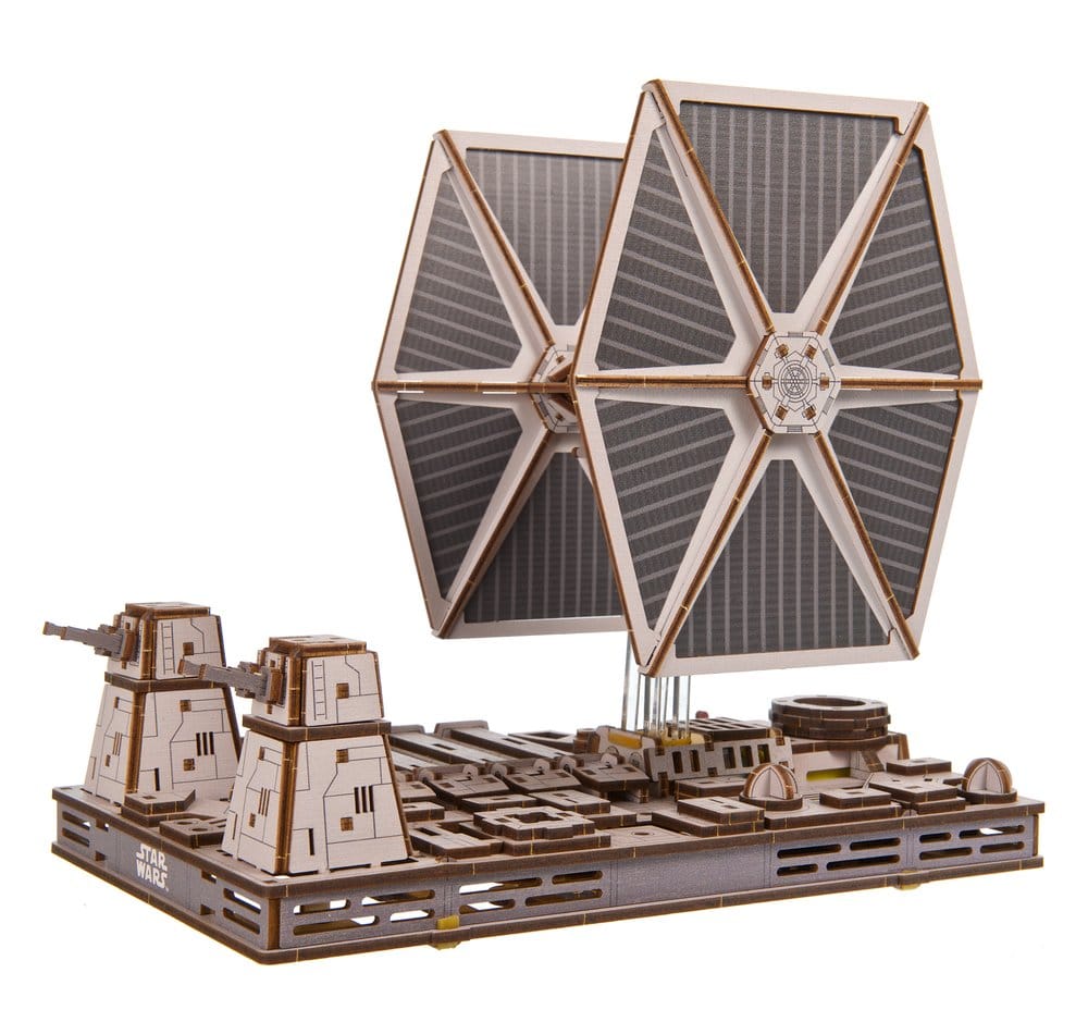 Star Wars TIE Fighter, modellino in legno Ugears con base Death Star
