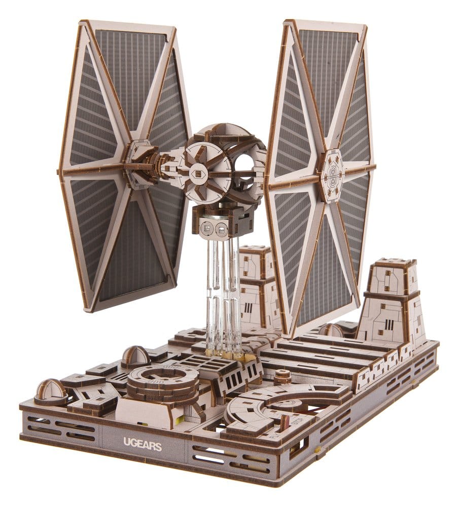 Star Wars TIE Fighter, modellino in legno Ugears con base Death Star