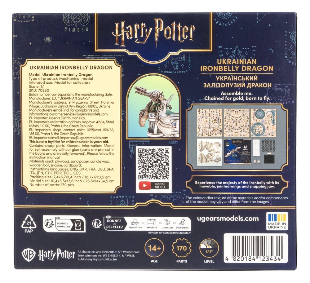 Modellino in Legno Ugears Drago di Ferro Ucraino Harry Potter