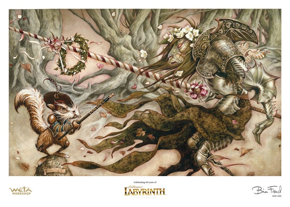 Labyrinth - Stampa Artistica The Knight Who Never Yields di Brian Froud, Edizione Limitata 30 x 42 cm - Weta Workshop