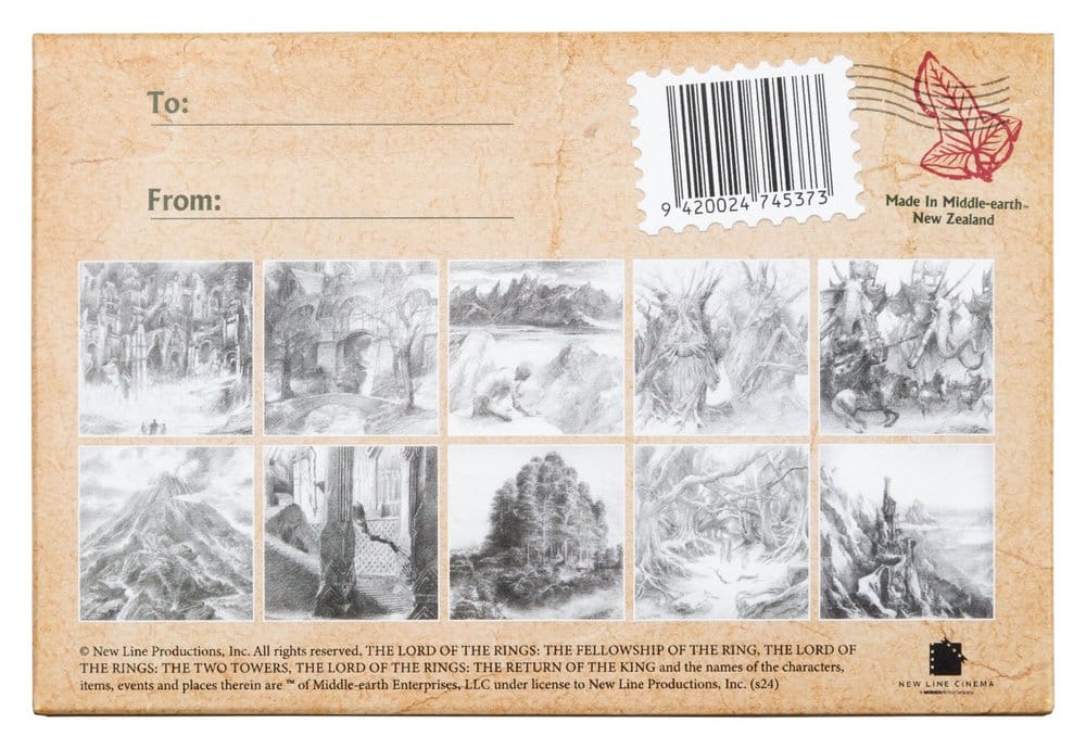 Set di 10 cartoline Il Signore degli Anelli con concept art di Alan Lee, 15 x 12 cm, Weta Workshop