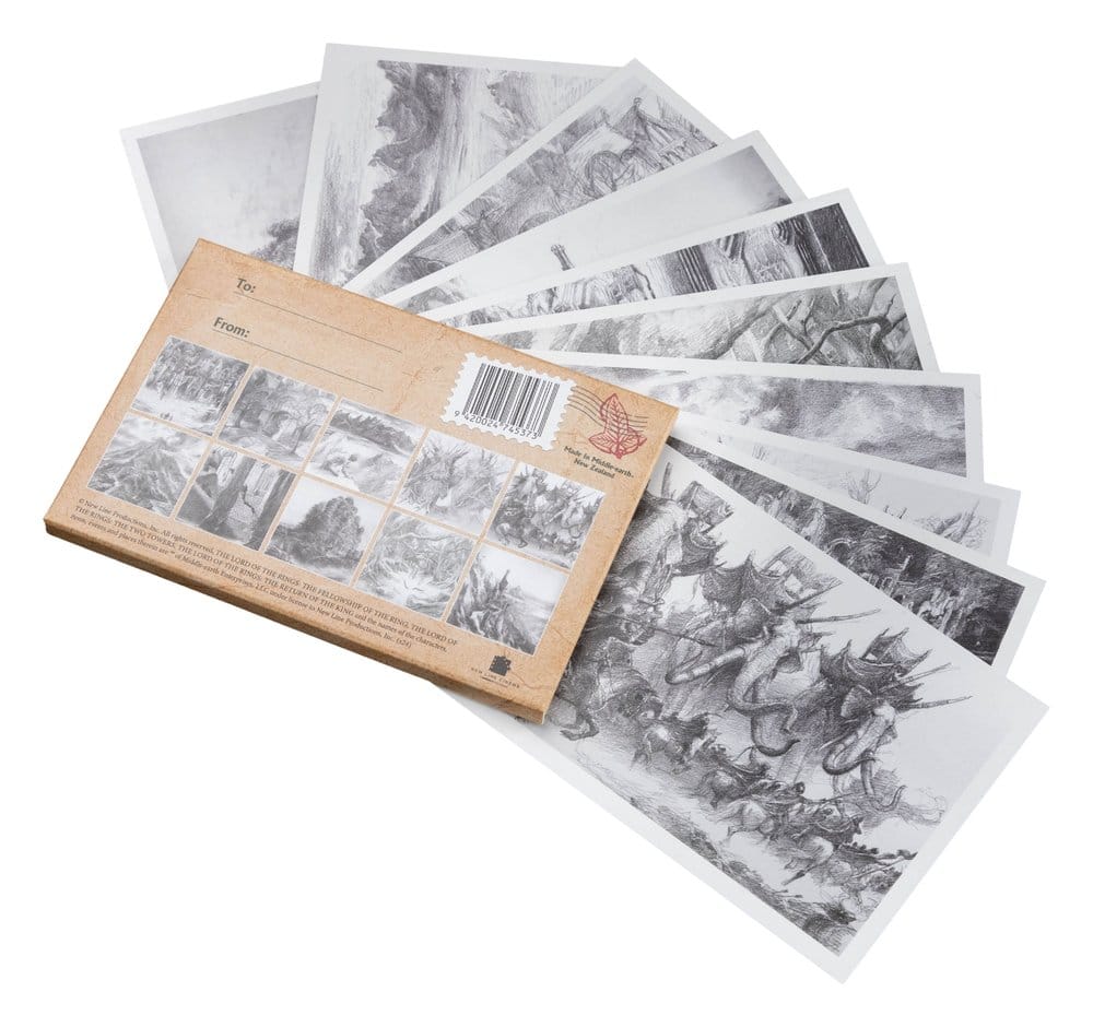 Set di 10 cartoline Il Signore degli Anelli con concept art di Alan Lee, 15 x 12 cm, Weta Workshop
