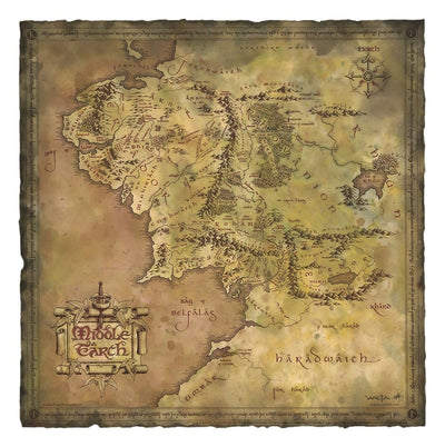 Il Signore degli Anelli Mappa della Terra di Mezzo Stampa Artistica 59 x 30 cm Weta Workshop