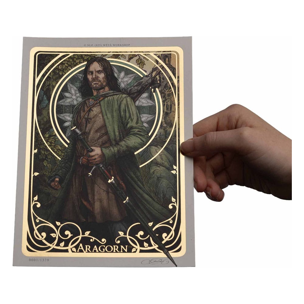 Il Signore degli Anelli - Stampa Artistica Aragorn di Iona Brinch, Edizione Limitata 14 x 21 cm - Weta Workshop