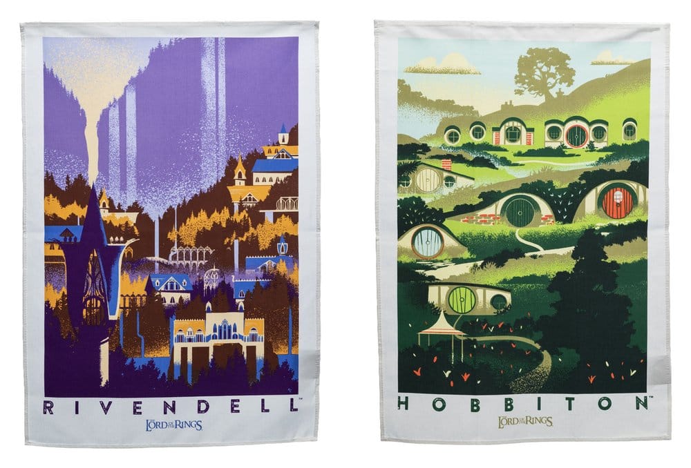 Il Signore degli Anelli Set di 2 Strofinacci Rivendell e Hobbiton 70 cm Weta Workshop