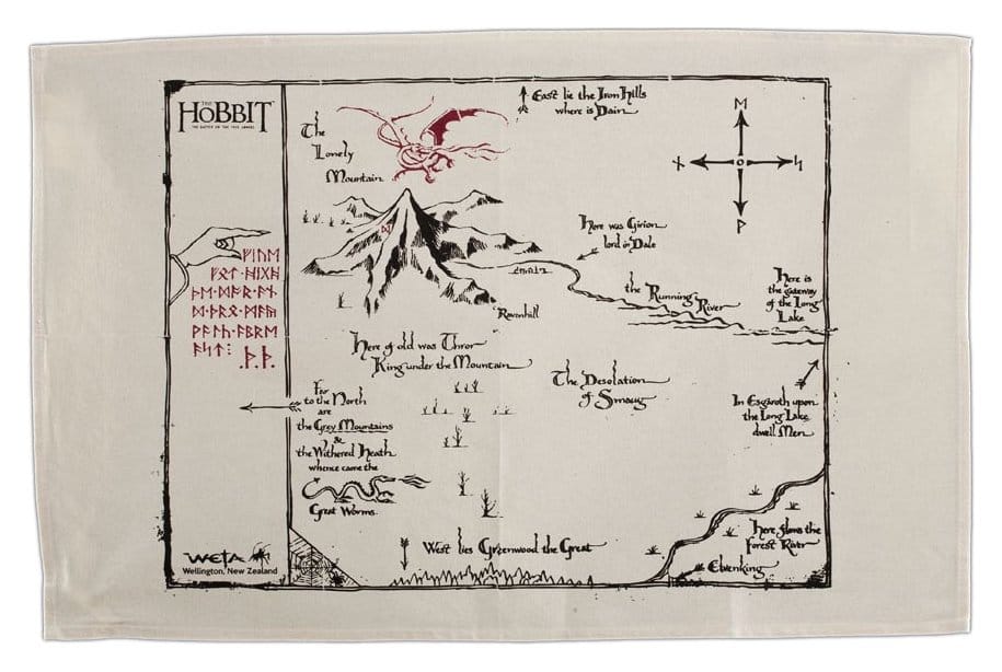 Strofinaccio da cucina La Mappa di Thorin - Lo Hobbit 72 cm - Weta Workshop
