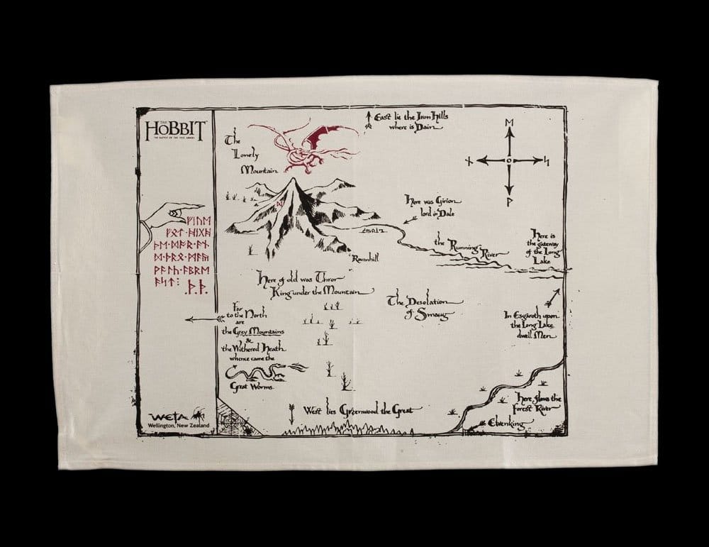 Strofinaccio da cucina La Mappa di Thorin - Lo Hobbit 72 cm - Weta Workshop