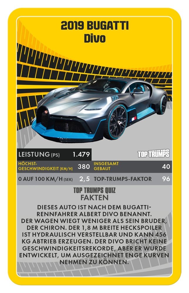 Super Cars Carte da Gioco Top Trumps Edizione Tedesca