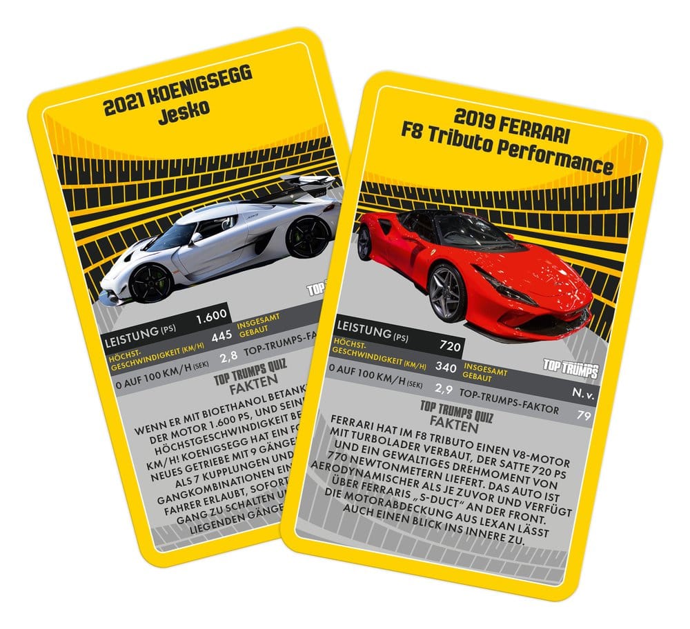 Super Cars Carte da Gioco Top Trumps Edizione Tedesca
