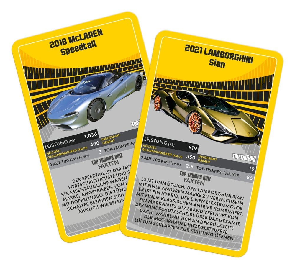 Super Cars Carte da Gioco Top Trumps Edizione Tedesca