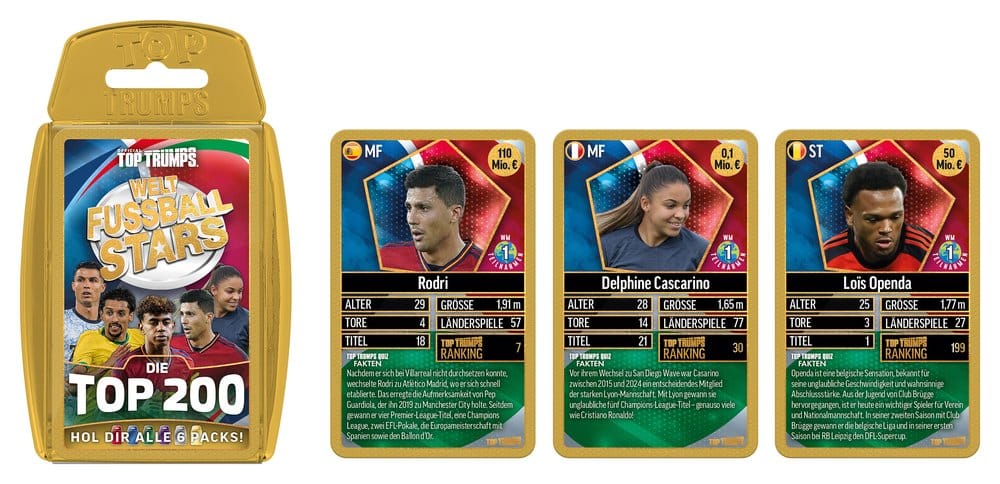 World Football Stars Gioco di Carte 200 Carte - Edizione Tedesca - Winning Moves