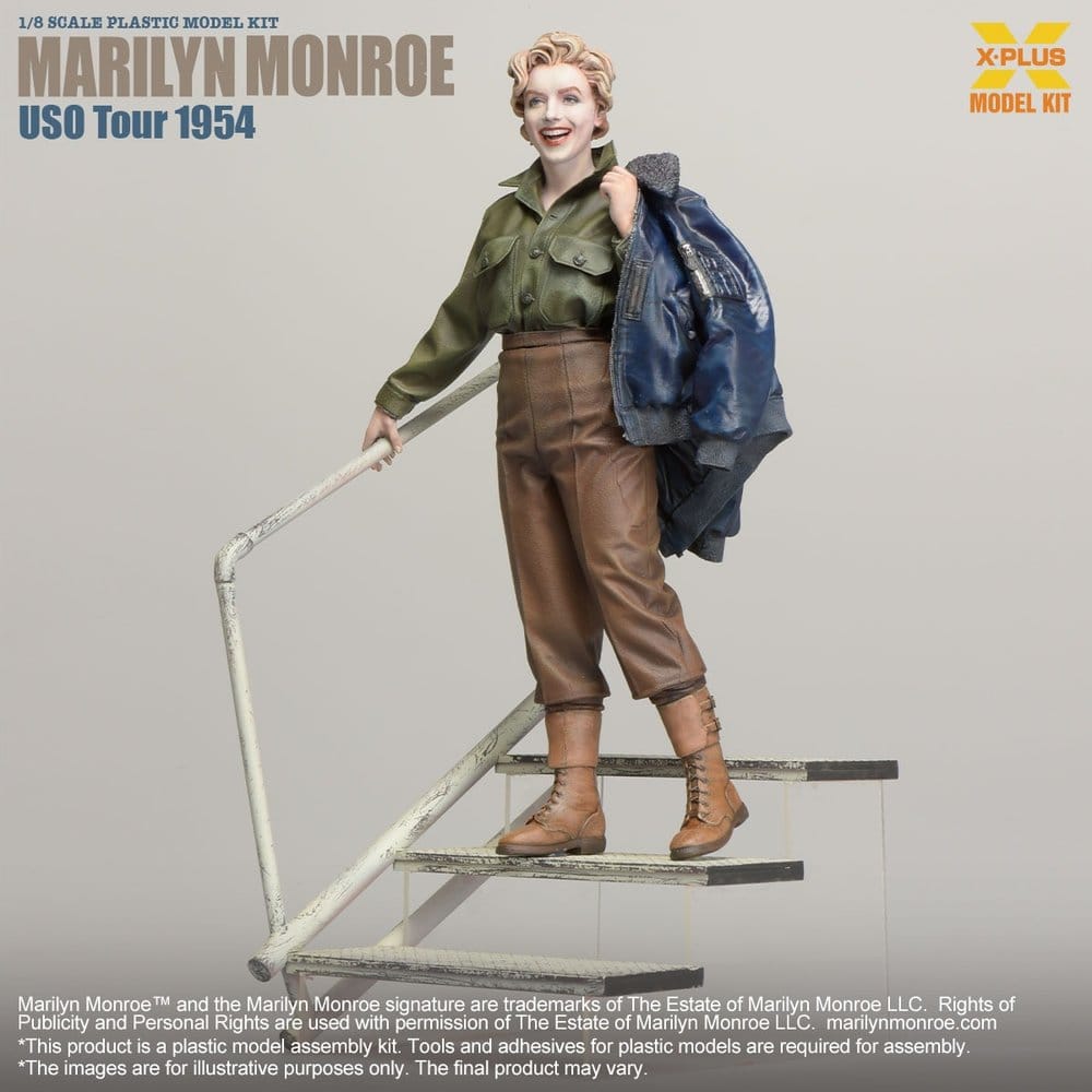 Marilyn Monroe in uniforme militare, modellino in plastica scala 1/8 da 26 cm, X-Plus