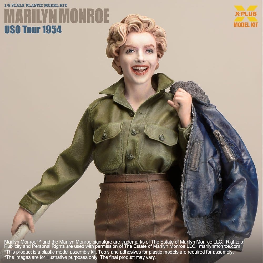 Marilyn Monroe in uniforme militare, modellino in plastica scala 1/8 da 26 cm, X-Plus