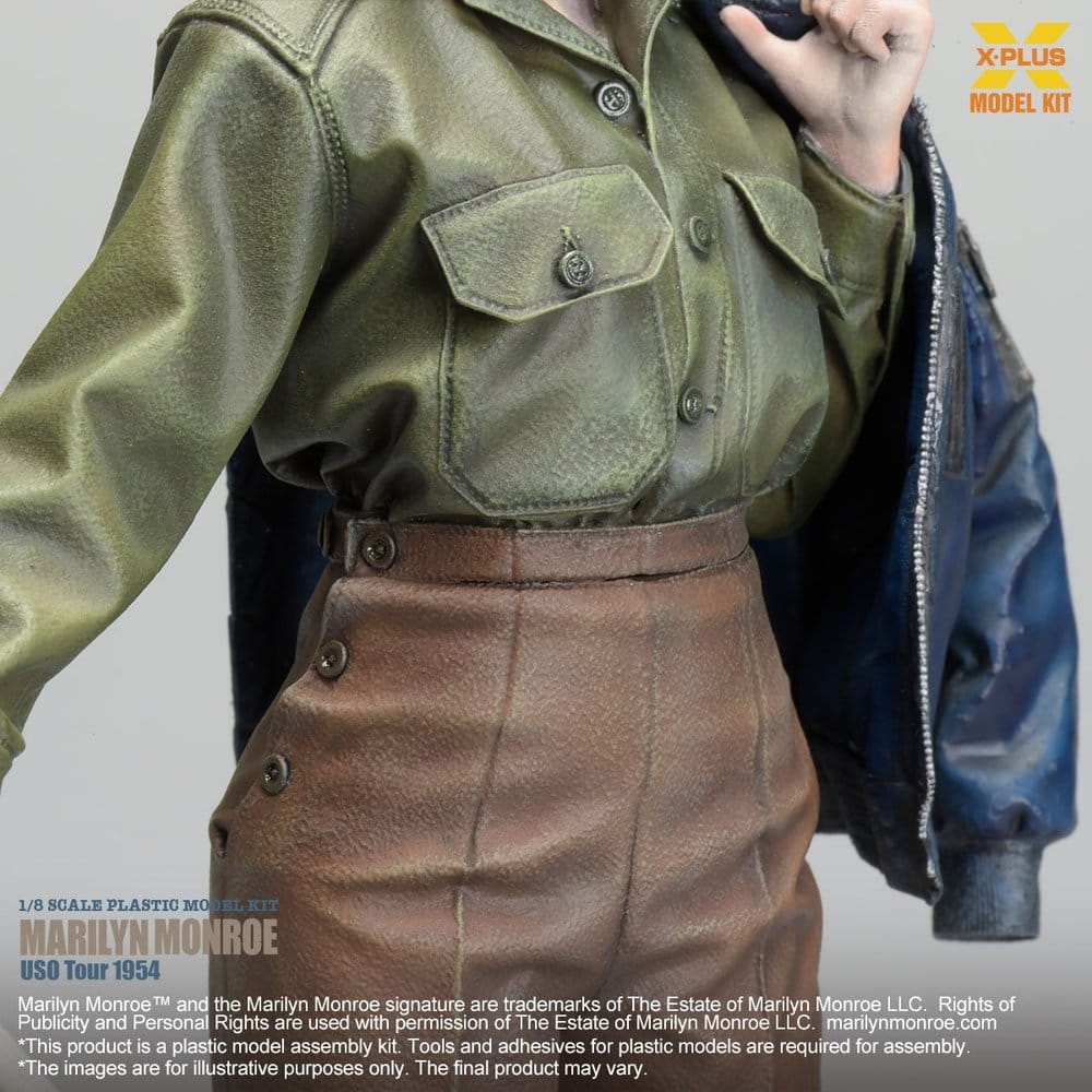 Marilyn Monroe in uniforme militare, modellino in plastica scala 1/8 da 26 cm, X-Plus