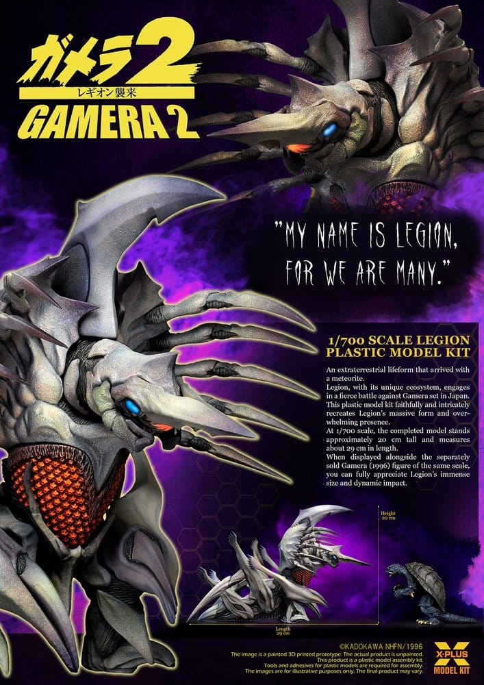Gamera 2 Legion Modellino in Plastica 1/700 Riproduzione 20 cm X-Plus
