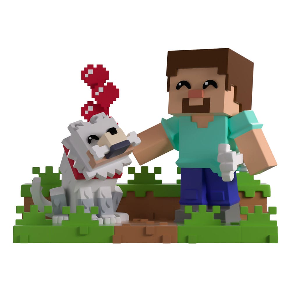 Minecraft Figura in Vinile Steve e Lupo Addomesticato 10 cm - Youtooz