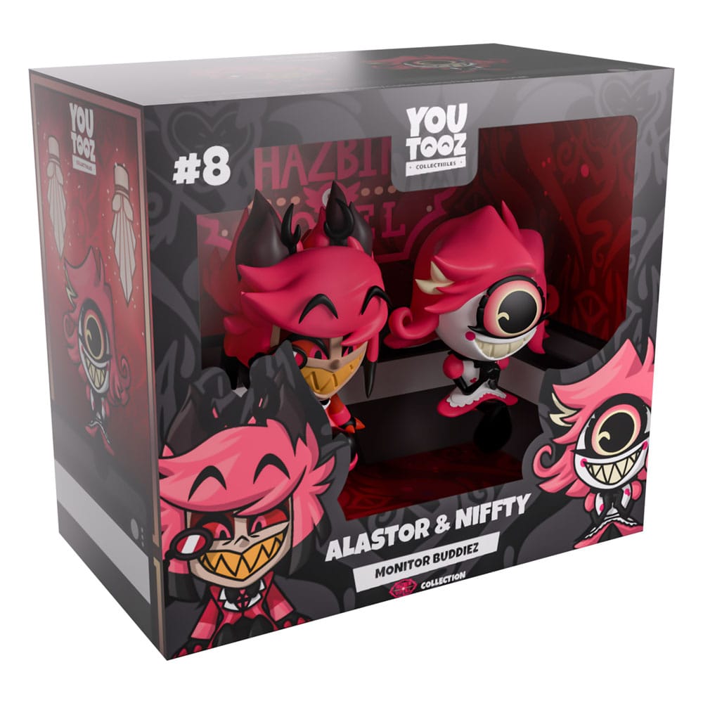Hazbin Hotel Monitor Buddiez Alastor e Niffty Statue Youtooz