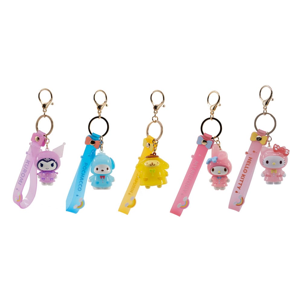 Sanrio Raincoat Series Portachiavi con Cinturino da Polso - Hello Kitty e Amici - Display da 12 Pezzi YuMe Toys
